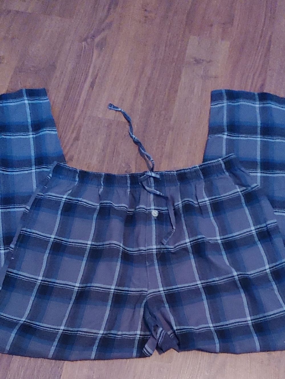 ✅$8 Add On TNL Gray/Blue Plaid Lounge Pants Sz LG